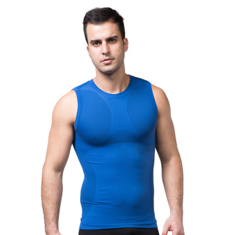 ZEROBODYS Men's Comfortable Moisture-wicking Body Shaper Sporting Vest Cool-dry SS-M05 Blue - Intl  