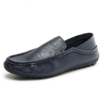 ZHAIZUBULUO Fashion Leather Slip On Casual Shoes Men Driving Moccasins Loafers(Blue) - intl  