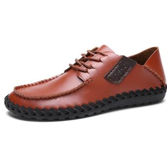 ZHAIZUBULUO Men Casual Leather Driving Shoes (Brown) - intl  
