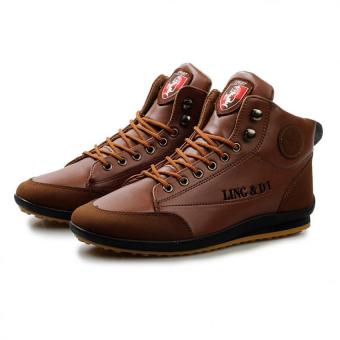 ZHAIZUBULUO Men's Fashion Casual Hight Cut Sneakers Shoes(Brown) - intl  