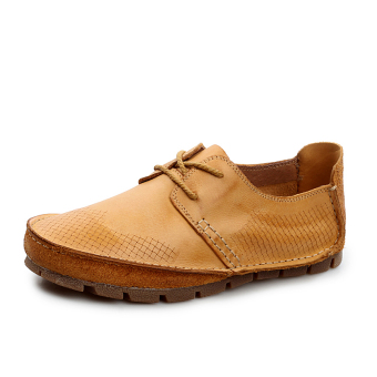 ZHAIZUBULUO Men's Genuine leather Flats Shoes BXT-12108 Brown - intl  