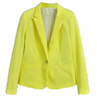 ZigZagZong One Button Women's Lapel Suit Blazer Jacket Outerwear Yellow (Intl)  