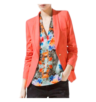 ZigZagZong Shawl Collar Women's Suits Blazer Outwear Orange (Intl)  
