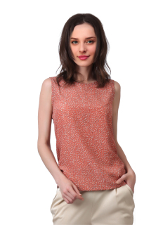 ZigZagZong Sleeveless Petals Women's Shirt Blouse Tank Top Orange (Intl)  