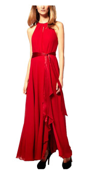 ZigZagZong Sleevless Side Split Women's Maxi Full Length Formal Evening Party Dress Red - intl  