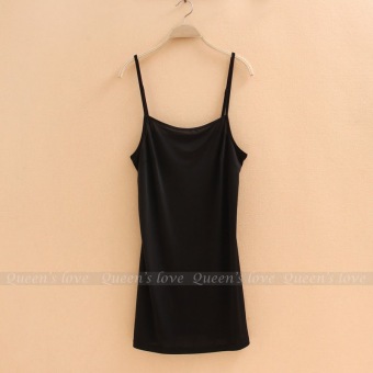 ZigZagZong Spaghetti Strap Women's Camisole Tank Top Slip Dress Black (Intl)  