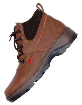 Zimzam Sepatu Middle Boot PVC Brown  
