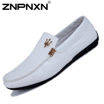 ZNPNXN Leather Men's Loafers Shoes (White) - Intl  