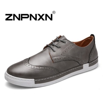 ZNPNXN Men's Breathable Skater Shoes Casual Shoes (Grey)  