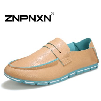 ZNPNXN Men's Casual Slip-On Loafers Shoes Peas Shoes(Yellow)  