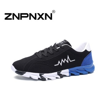 ZNPNXN Men's Casual Sports Shoes Running Shoes (Black/Blue)  