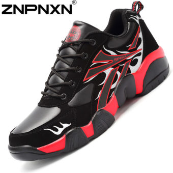 ZNPNXN Men's Couple Breathable Shoes Sports Casual Shoes (Black/Red)  