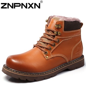 ZNPNXN Men's Fashion 2016 Fashion leather Martin boots Korean version(Brown?  