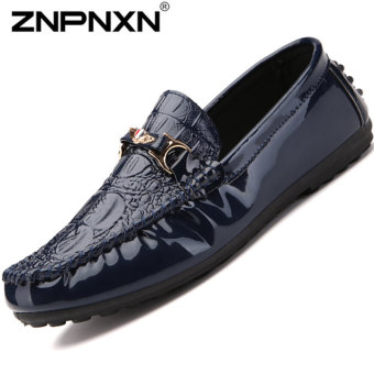 ZNPNXN Men's Fashion Casual Loafers Shoes Peas Shoes (Blue)  