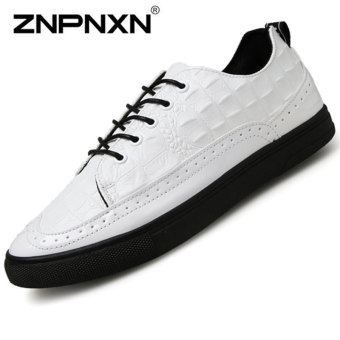 ZNPNXN Men's Fashion Casual Shoes Skater Shoes (White)  