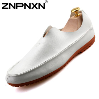 ZNPNXN Men's Fashion Formal Shoes & Low Cut Slip-on Shoes Leather Shoes (White)  