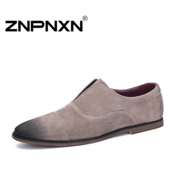 ZNPNXN Men's Fashion Loafers Shoes Slip-on Shoes Casual men's shoes Business shoes Fashion Shoes (Khaki)  