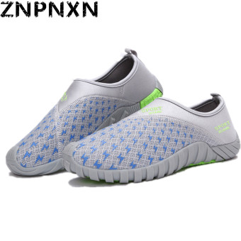 ZNPNXN Men's Fashion Sneakers Tulle Running shoes Walking Shoes (Grey)  