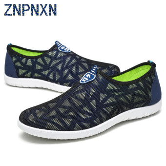 ZNPNXN Men's Fashion Sneakers Tulle Spots Shoes (Blue)  