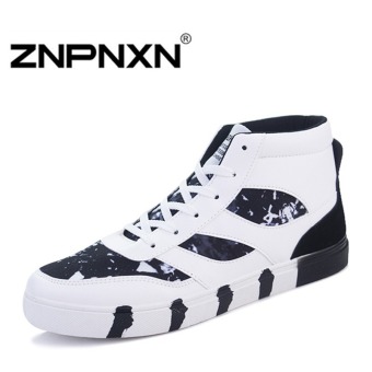 ZNPNXN Men's High-top Skater Shoes Casual Shoes (Black)  
