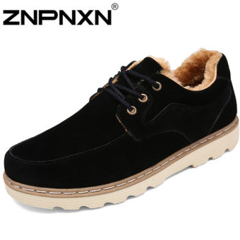 ZNPNXN Men's Skater Shoes Fashion Sneakers Casual Lace-Up Shoes (Black)  