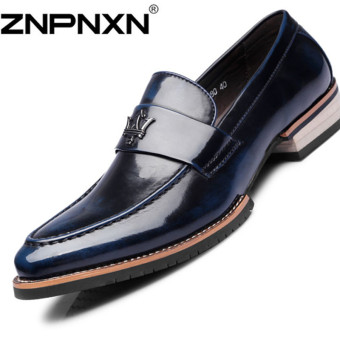 ZNPNXN Synthethic Leather Formal Shoes Men Derby & Oxfords (Blue)  