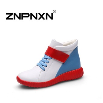 ZNPNXN Woman Casual Leather Lace Shoes Formal Shoes (Blue)  