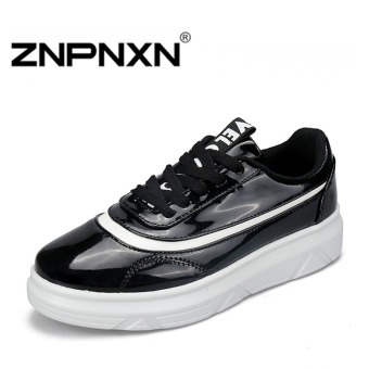 ZNPNXN Woman Fashion Breathable Casual Lovers Flat Skater Shoes (Black)  