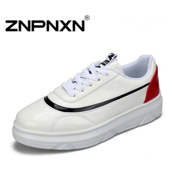 ZNPNXN Woman Fashion Breathable Casual Lovers Flat Skater Shoes (White)  