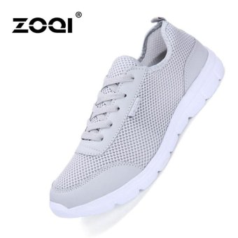 ZOQI Fashion Breathable Mesh Shoes Couple Sneaker Casual Shoes (Grey) - intl  
