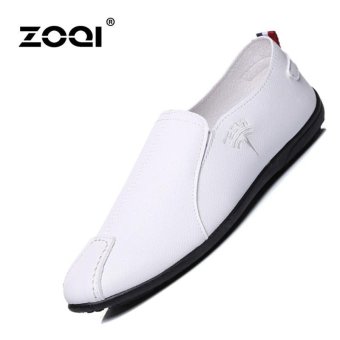 ZOQI Men's Fashion Casual Shoes Comfortable & Breathable Leather Shoes(White) - intl  