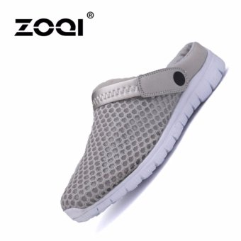 ZOQI Men's Fashion Hollow Slip-Ons Mesh Shoes(Grey) - intl  