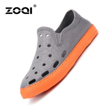 ZOQI Men's Fashion Summer Beach Shoes Hollow Shoes Lightweight Water Shoes Flat Shoes (Grey) - intl  
