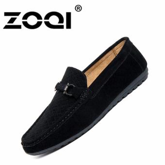 ZOQI Men's Slip-ons Flat Shoes Simple Fashion Casual Shoes Loafer (Black) - intl  
