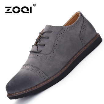 ZOQI Summer Man's Formal Low Cut Shoes Fashion Casual Comfortable Shoes-Grey  