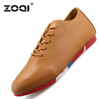 ZOQI Summer Man's Slip-Ons&Loafers Fashion Casual Breathable Comfortable Shoes-Brown  