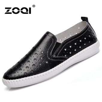 ZOQI Summer Woman's Fashion Flat Slip-Ons Casual Breathable Comfortable Shoes (Black) - intl  