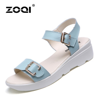 ZOQI Woman's Fashion Flat Sandals Casual Breathable Comfortable Shoes/Sandals (Blue) - Intl  
