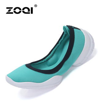 ZOQI Woman's Fashion Flat Slip-Ons Casual Breathable Comfortable Shoes (Lake Blue) - Intl  