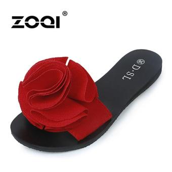 ZOQI Women's Fashion Flat Shoes Slides & Flip Flops Anti-skid Slippers(Red) - intl  