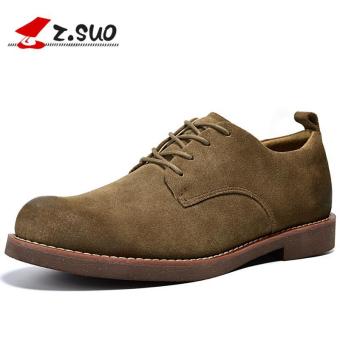 Z.SUO Men's Suede Leather Shoes Work Boot Oxford (Khaki) - intl  