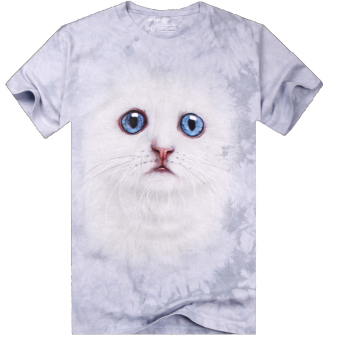 ZUNCLE Animal series: 3D Men handmade tie-dyed cotton printing European style short-sleeved T-shirt(zharanbaimaomi)  