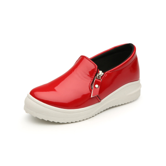 ZUNCLE Female Spring Casual Lazy Platform Pedal Shoes(Red)  