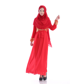 ZUNCLE Muslim Women dress robe Dubai(Red)  