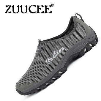 ZUUCEE Men's And Women's Fashion Breathable Leisure Net Cloth Shoes Running Shoes (Grey) - intl  