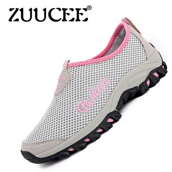 ZUUCEE Men's And Women's Fashion Breathable Leisure Net Cloth Shoes Running Shoes (Pink) - intl  