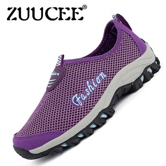 ZUUCEE Men's And Women's Fashion Breathable Leisure Net Cloth Shoes Running Shoes (Purple) - intl  