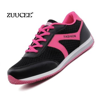 ZUUCEE Spring and Autumn models female running shoes mesh casual shoes shoes shoes women's shoes anti-skid level with the students shoes soft bottom (heihong) - intl  