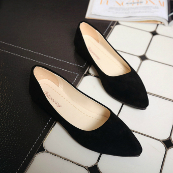 ZUUCEE Women's Fashion Ladies Single Shoes Flat Shoes (Black) - intl  