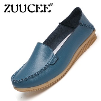 ZUUCEE Women's Fashion Loafer Shoes Single Shoes Ladies Flat Shoes (Blue) - intl  
